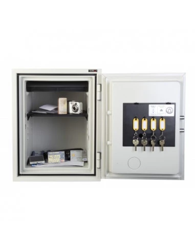 Coffre-Fort Électronique Ignifuge Étanche 34 L - Serrure Digitale + 2 Clés, Fixation Mur/Sol, Pour Maison Bureau Hôtel