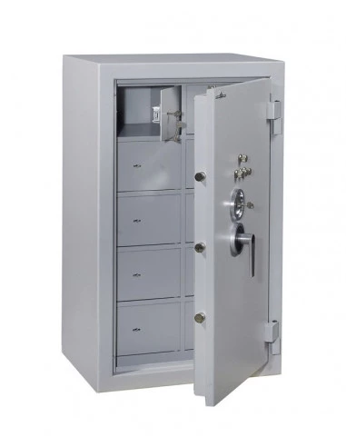 armoire-de-securite-Armoire Forte Compartiment Protect 250/10 Serrure À Clés + Combinaison 4 Tubes Compteurs-1