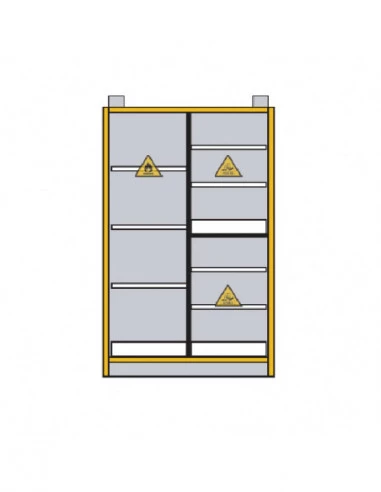 armoire-produits-chimique-Armoire De Sécurité En 14470-1 Et FM 6050 30 Minutes - Haute 2 Portes - 3 Compartiments -3035m12-1