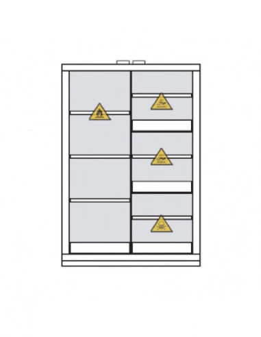 armoire-produits-chimique-Armoire De Sécurité En 14470-1 90 Minutes - Haute 2 Portes - 4 Compartiments -795+M13-1