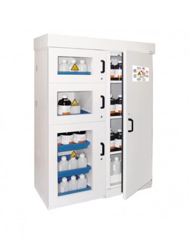 armoire-produits-chimique-Armoire Multirisques EN 14470-1 90 Minutes - 4 Compartiments - Partie Corrosive En PVC - MR9+-1