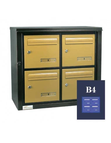 boites-aux-lettres-exterieures-Boite Aux Lettres Theta 34 Inox Module B4 Toit Incliné Ouverture Ptt-1