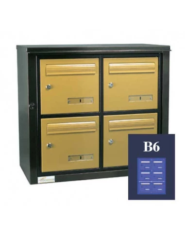 boites-aux-lettres-exterieures-Boite Aux Lettres Theta 34 Inox Module B6 Toit Incliné Ouverture Ptt-1