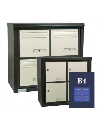 boites-aux-lettres-exterieures-Boite Aux Lettres Theta Double Entrée Inox Module B4 Ouverture Ptt-1