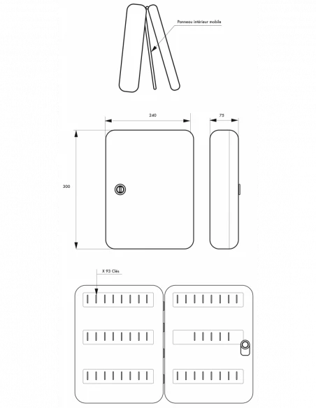 armoire-a-cles_Armoire À Clés Thirard Kibox 3-93 Clés Serrure À Clé_thumbnail_2