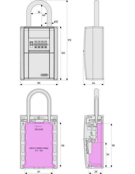 boite-a-clefs_Boîte À Clés Abus KeyGarage™ 797 LED Serrure À Combinaison_thumbnail_4