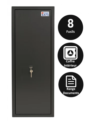 armoire-1-9-fusils-Armoire À Fusils Tresorsafe 8 Armes Serrure À Clés-1