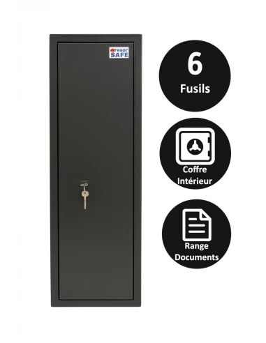 armoire-1-9-fusils-Armoire À Fusils Tresorsafe 6 Armes Serrure À Clés-1