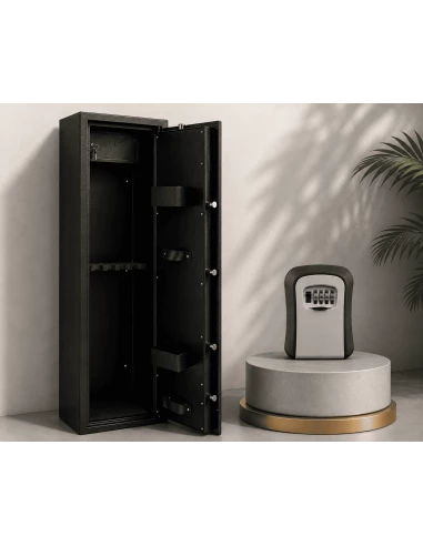 armoire-1-9-fusils-Pack Sécurité Chasse & Tir : Armoire 7 Armes TresorSafe + Boîte à Clés KeyBox-1