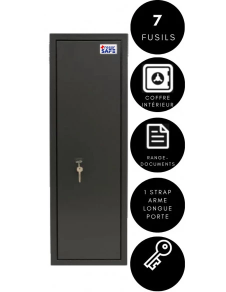 armoire-1-9-fusils_Pack Sécurité Chasse & Tir : Armoire 7 Armes TresorSafe + Boîte à Clés KeyBox_thumbnail_3