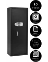 Armoire À Fusils Tresorsafe 10 Armes Serrure électronique avec clés de secours