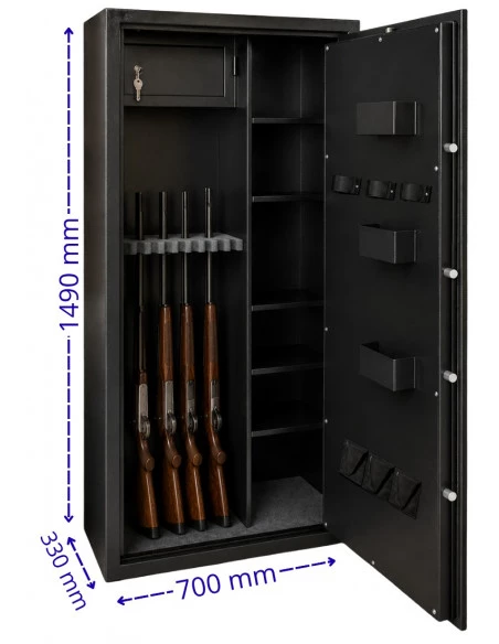 armoire-10-fusils_Pack Sécurité Chasse & Tir : Armoire 15 Armes TresorSafe + Boîte à Clés KeyBox_thumbnail_7