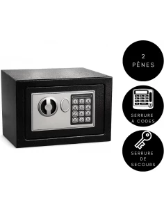 mini-coffre-fort-Coffre Fort Tresorsafe Pour Maison & Bureau T17E Serrure électronique avec clés de secours