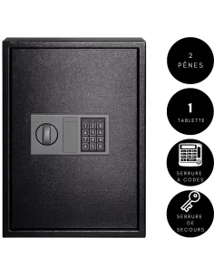 Coffre Fort Tresorsafe Pour Maison & Bureau T50ED Serrure électronique avec clés de secours