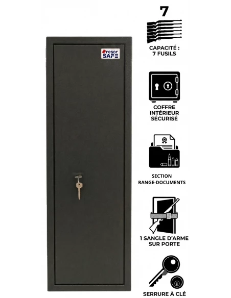 armoire-1-9-fusils_Armoire À Fusils Tresorsafe 7 Armes Serrure À Clés_thumbnail_1