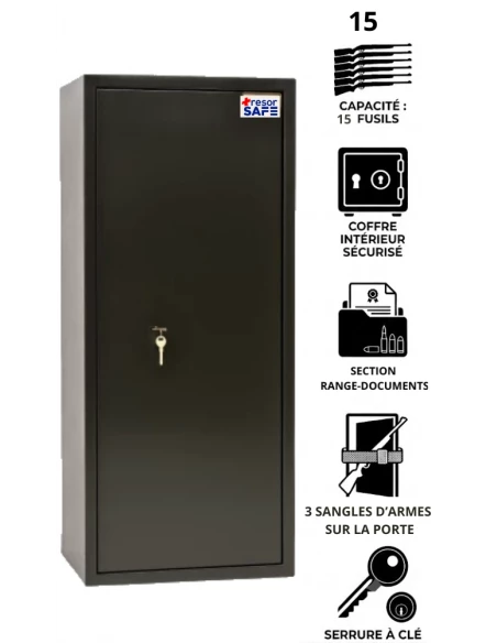 armoire-10-fusils_Pack Sécurité Chasse & Tir : Armoire 15 Armes TresorSafe + Boîte à Clés KeyBox_thumbnail_4