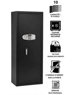 armoire-1-9-fusils-Armoire À Fusils Tresorsafe 10 Armes Serrure électronique avec clés de secours USP