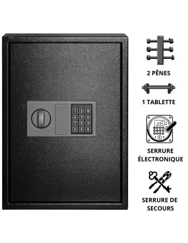 coffre-de-securite-Coffre Fort Tresorsafe Pour Maison & Bureau T50ED Serrure électronique avec clés de secours-1