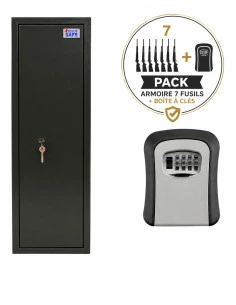 armoire-1-9-fusils-Votre Pack Sécurité Chasse & Tir : Armoire 7 Armes TresorSafe + Boîte à Clés KeyBox