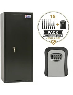 armoire-10-fusils-Votre Pack Sécurité Chasse & Tir : Armoire 15 Armes TresorSafe + Boîte à Clés KeyBox
