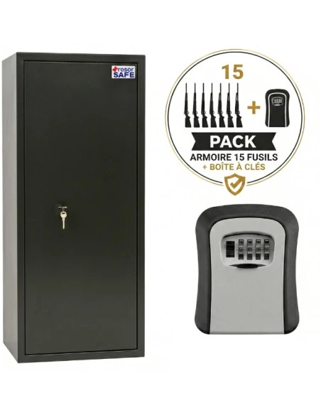 armoire-10-fusils_Pack Sécurité Chasse & Tir : Armoire 15 Armes TresorSafe + Boîte à Clés KeyBox_thumbnail_1