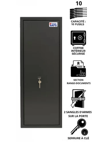 armoire-10-fusils-PACK SÉCURITÉ & PROTECTION : Armoire à Fusils Tresorsafe 10 Armes + Déshumidificateur Réutilisable-1