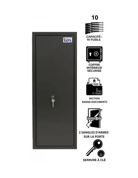 armoire-10-fusils_PACK SÉCURITÉ & PROTECTION : Armoire à Fusils Tresorsafe 10 Armes + Déshumidificateur Réutilisable_thumbnail_1