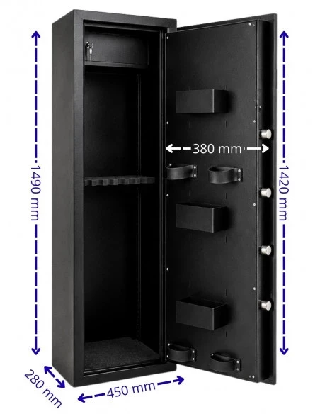 armoire-10-fusils_PACK SÉCURITÉ & PROTECTION : Armoire à Fusils Tresorsafe 10 Armes + Déshumidificateur Réutilisable_thumbnail_2
