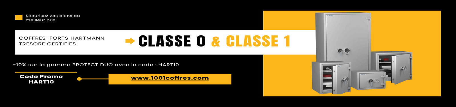 Promotion coffres forts Hartmann Tresore classe 0 et classe 1 -10% avec code HART10